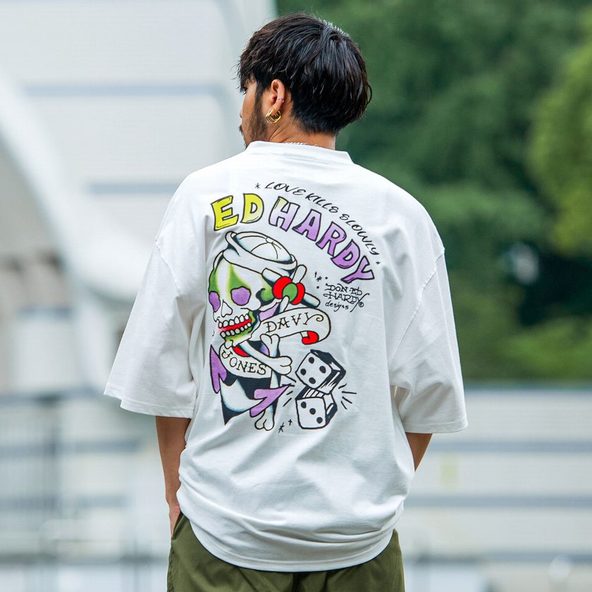 ed hardy 00s y2k スカル ラインストーン 長袖 ロンT | rosvania.com