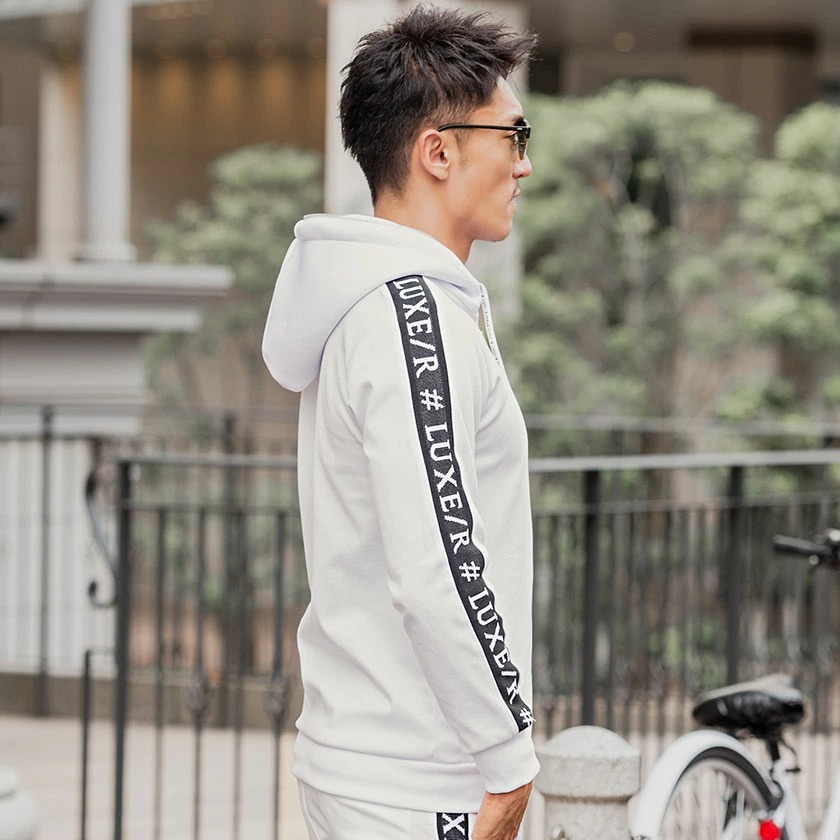 LUXE/R(ラグジュ)袖ジャガードラインジップアップパーカー/全3色