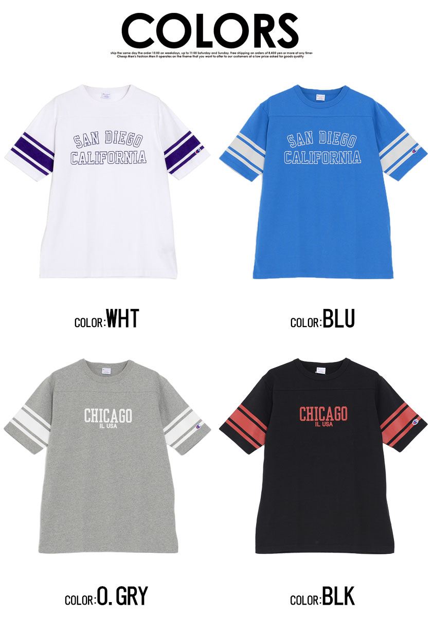 Champion チャンピオン S S フットボールtシャツ