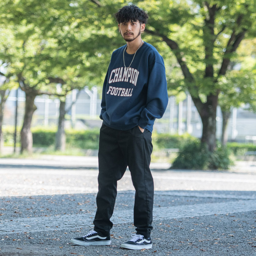 Champion(チャンピオン)裏起毛スウェットカレッジロゴクルーネック