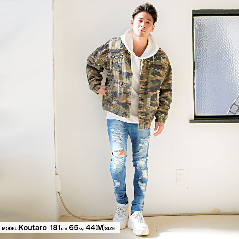 Cavaria キャバリア ハードダメージブリーチ加工デニムパンツ 全2色