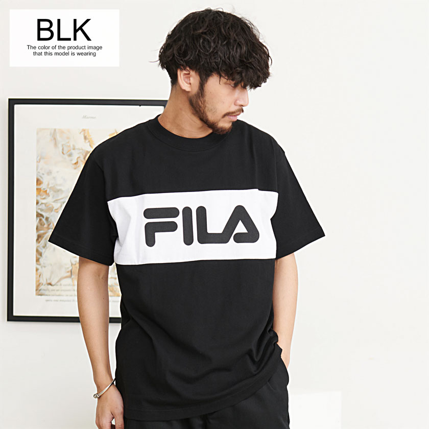 FILA(フィラ)ロゴ切り替え半袖Tシャツ/全4色