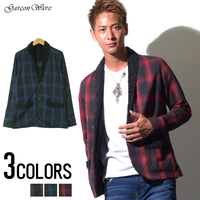 Garson Wave ギャルソンウェーブ High Design ネルオンブレチェックボアショールカラーデザインジャケット 全3色 シャツ Bitter Store ビターストア メンズファッション通販サイト