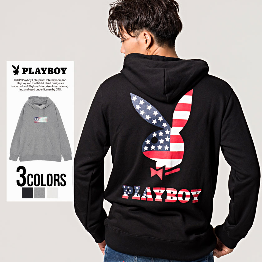 Playboy プレイボーイ American Flagプルパーカー 全3色 プルパーカー フーディー Bitter Store ビターストア メンズファッション通販サイト