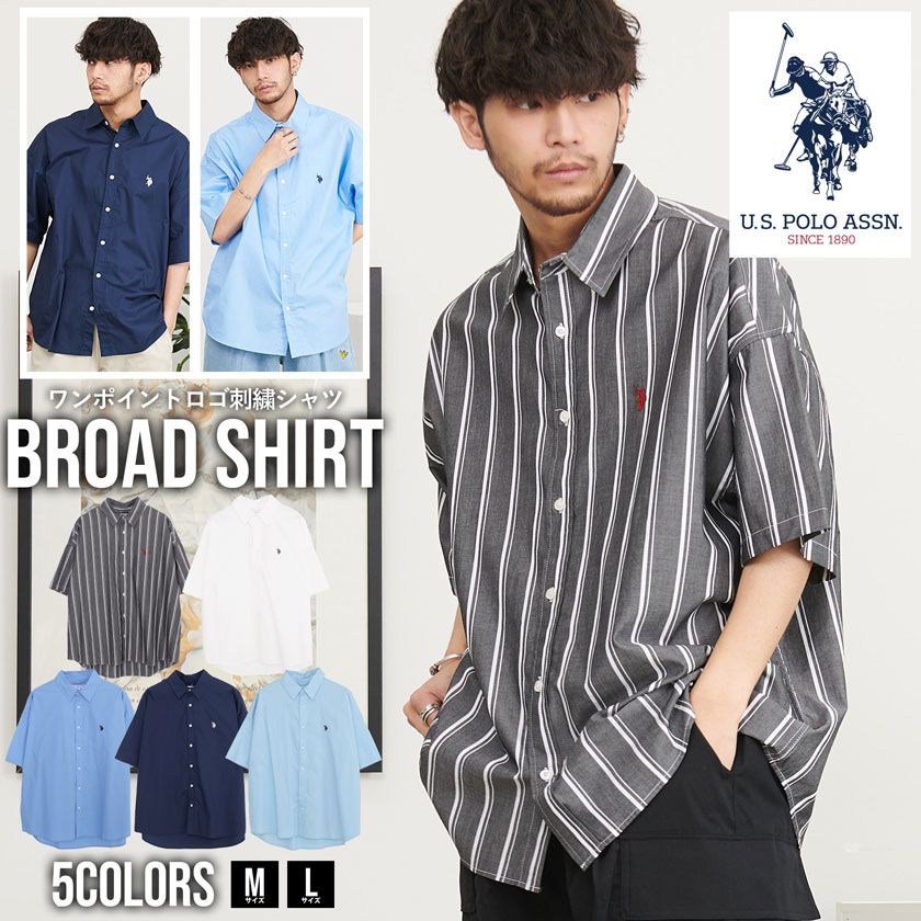 POLO ASSN.(ユーエスポロアッスン)レギュラーカラーワンポイントロゴ半袖シャツ/全5色